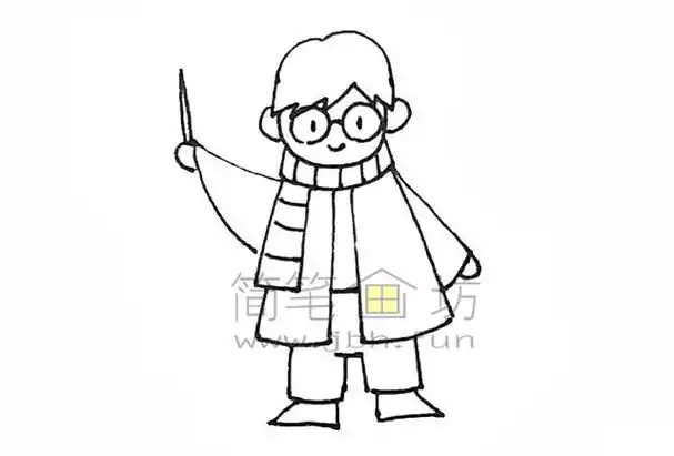 哈利波特简笔画画法步骤教程图片大全【彩色】(9)