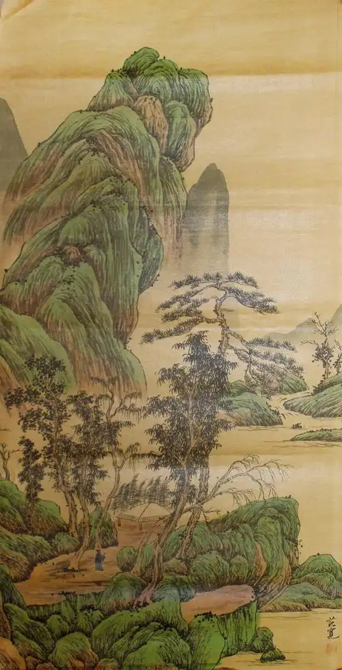 范宽 山水 设色绢本镜心