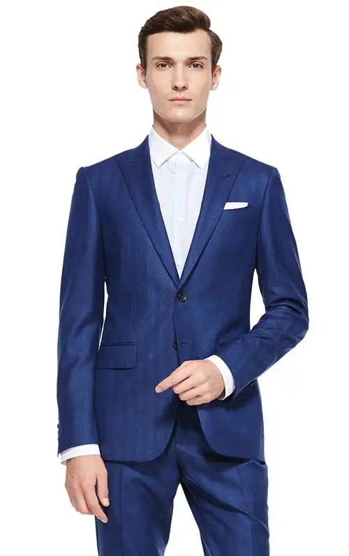 红领西服男士西装职业套装商务正装 男西服藏蓝色青年正装套装