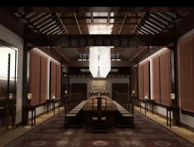 低调奢华商务会所中式装修效果图