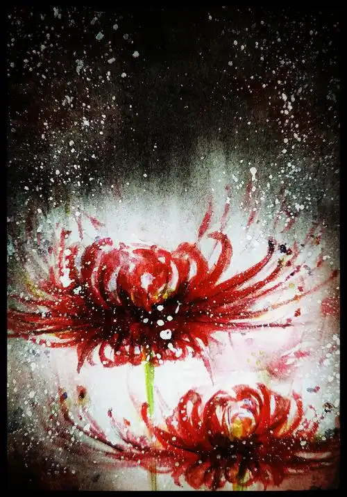 你拍我画画作彼岸花开