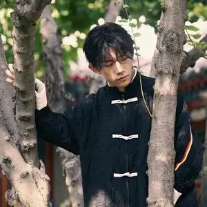 原版易烊千玺同款唐装褶皱潮牌春夏民族中国风盘扣外套中式改良汉