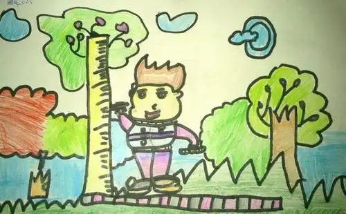 《我又长高了》/少儿绘画作品/儿童画/网络美术馆_中国少儿美术教育网