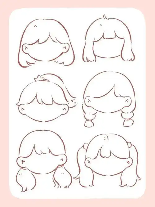 女生常见发型|真人转手绘头像头发怎么画简笔画头像