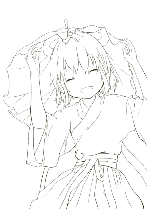 古风人物线稿素材