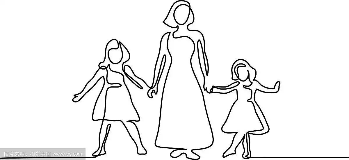 快乐的母亲和两个女儿