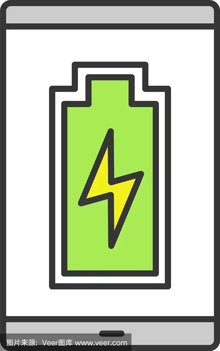 智能手机电池充电颜色图标