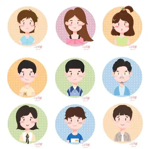 扁平矢量可爱人物头像系列|二十不惑