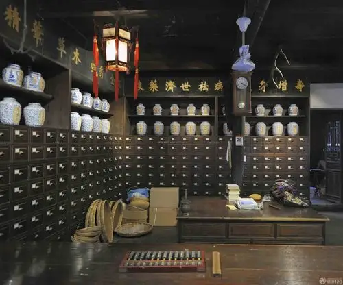 中式药店室内吊灯装修设计效果图片_装信通网效果图