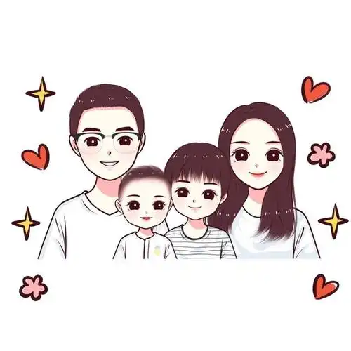 头像也能很好看,一家四口头像合集