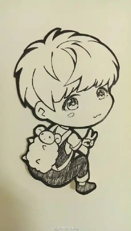 动漫人物简笔画杨洋可爱