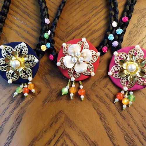 韩国朝鲜族大人小孩发箍传统古装发带配饰儿童女童韩服女宝宝发饰