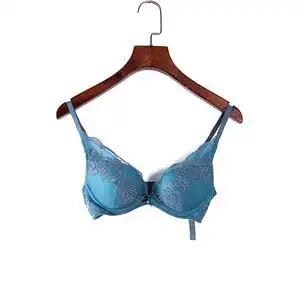 黛品牌新品专柜撤柜孔雀蓝蕾丝花边性感舒适调整型文胸 71523