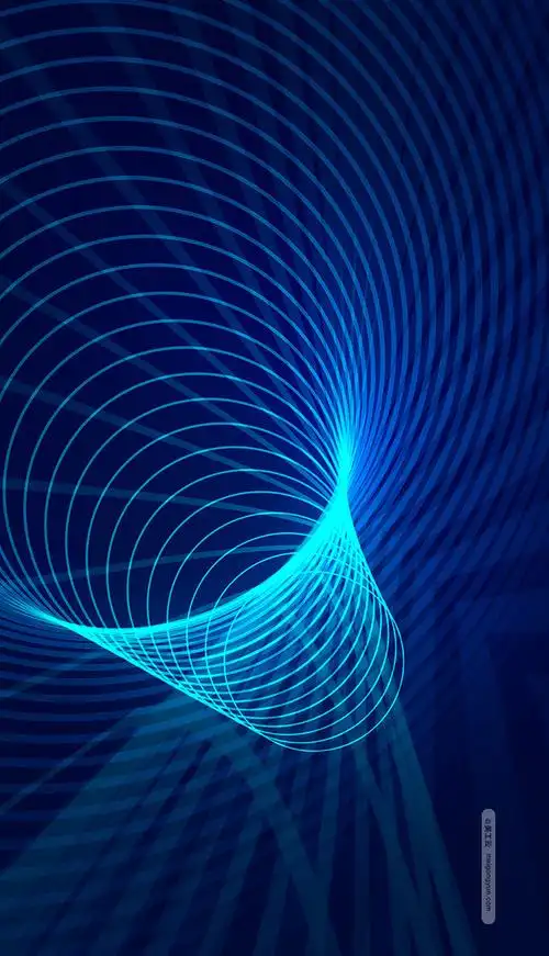 4k高清科技感网络线条圆环光效背景高清图