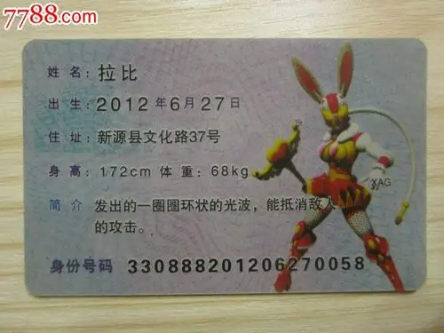 快乐酷宝身份证拉比