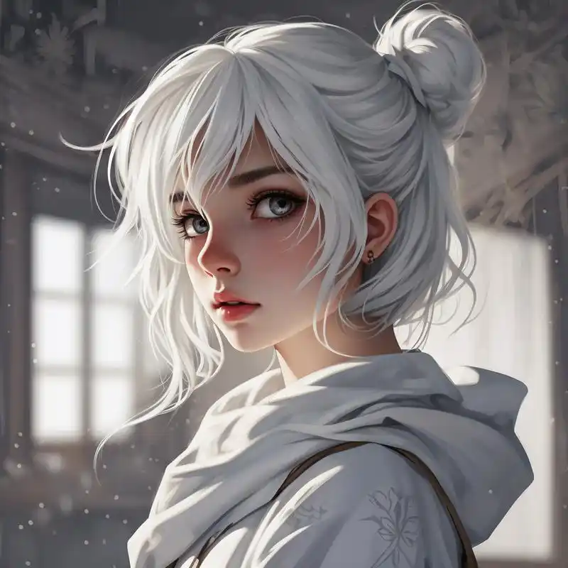 白头发漫画风头像0078