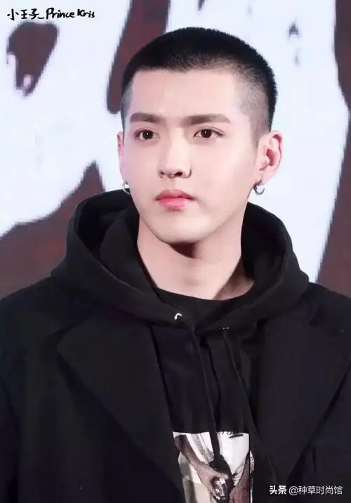 不同于杨洋剪完板寸后的一身正气,吴亦凡的板寸是属于 痞帅痞帅的.