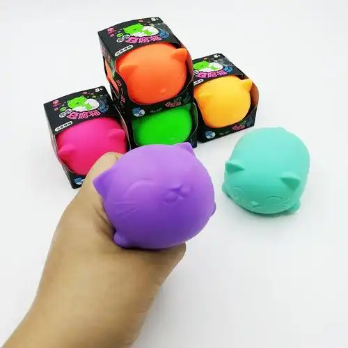 创意整蛊发泄玩具日系周边放松捏捏豆腐猫抓一抓挤压球批发