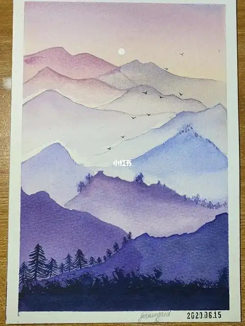 零基础简单水彩风景入门摸鱼