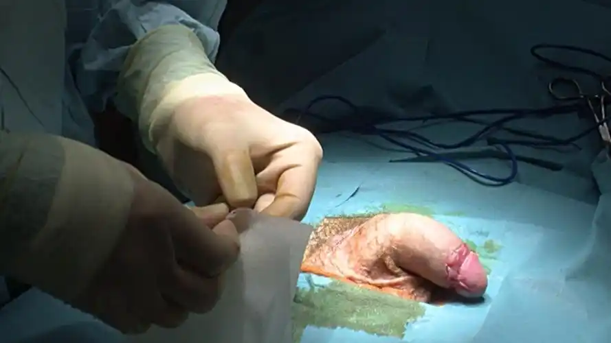 包皮过长手术中的图片