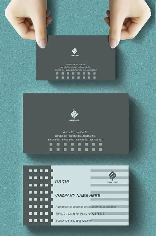 灰色高端大气商务名片