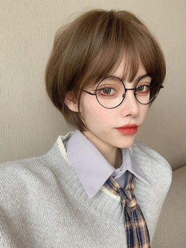 短发假发女帅气bobo头 圆脸修脸韩式发型女初恋头全头套自然少女
