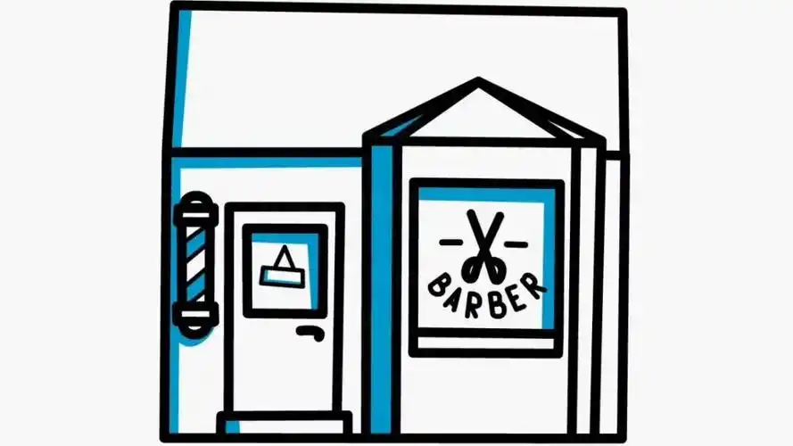 简笔画大全 潮流理发店