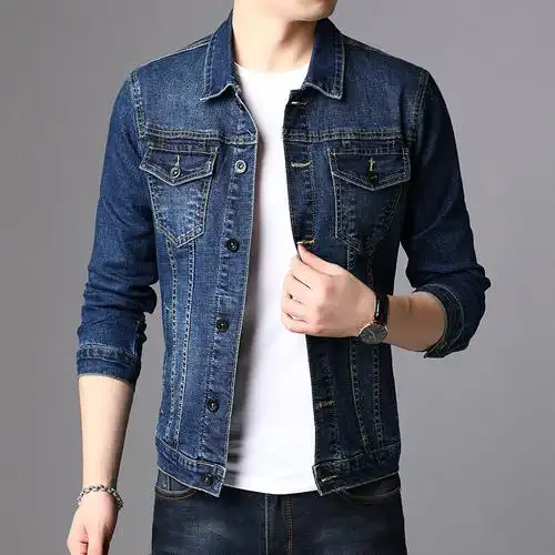 梵克公牛牛仔外套2021春季新款牛仔衣韩版潮男夹克衫修身上衣官方男装