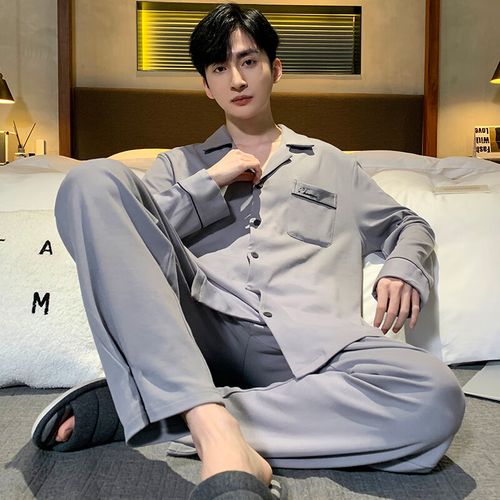 秋冬款薄款休闲宽松春秋套装男生 (sms)纯棉男3096 l码身高170左右