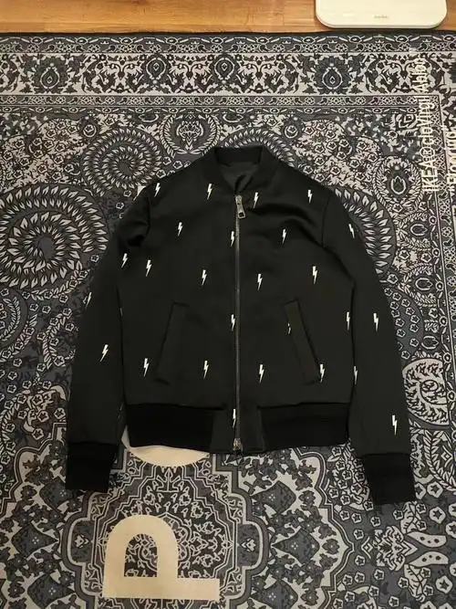 nb闪电经典款满logo闪电拉链棒球服夹克