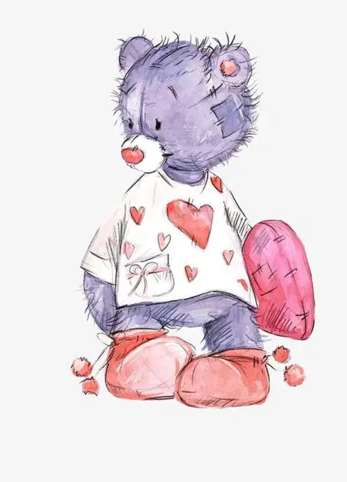 关键词 : 卡通手绘,水彩,动物,宠物,小熊,可爱,爱心,红色