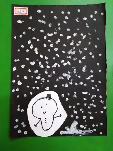 棉签点画——《下雪了》