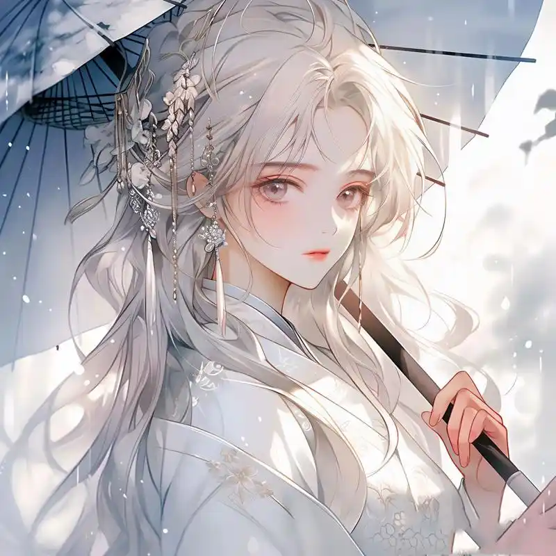 一把伞,遮风挡雨!▏古风女生动漫头像