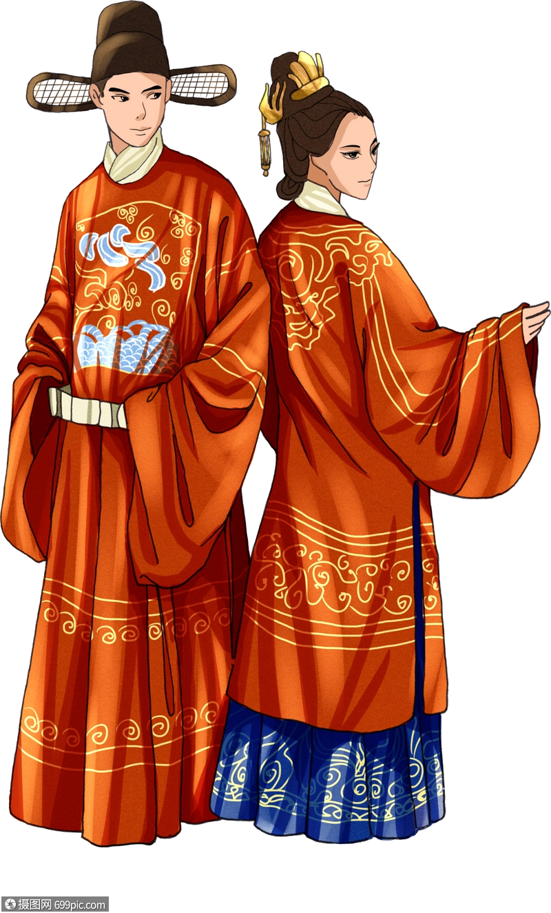 明朝新婚夫妻古代婚礼新郎