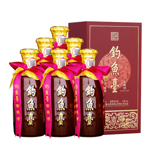 钓鱼台窖藏酒 贵州茅台镇酱香型53度白酒节日礼盒收藏粮食酒 整箱6