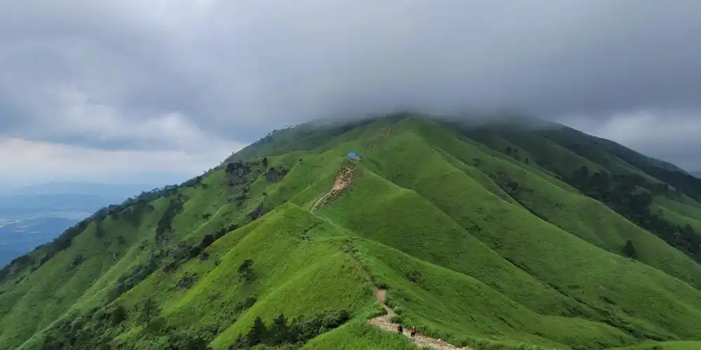 美丽的山脉武功山草甸星空