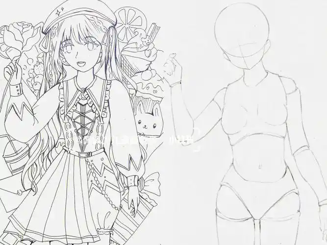 原创正面动漫人物设计线稿篇