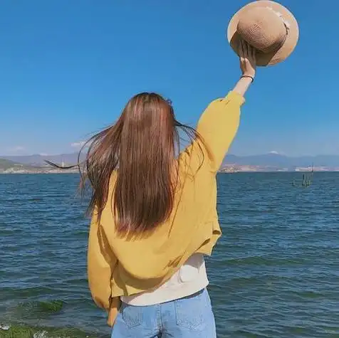 美女海边后背头像女生 女生头像图片大全 -【爱个性】