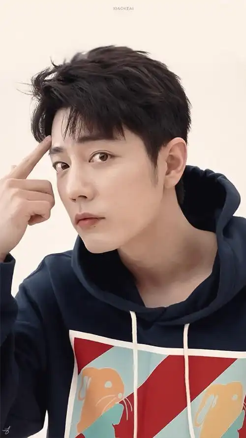 肖战照镜子动图