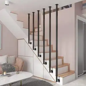 风u型围栏现代简约铁艺楼梯扶手室内阳台护栏围栏家用飘窗栏杆阁楼