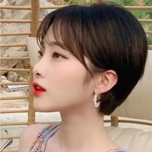 假发短发中性帅气学生军训波波头短直发自然日常整顶假发