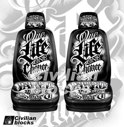 西海岸卡诺hiphop嘻哈说唱匪帮硬核花体字汽车坐垫创意坐垫