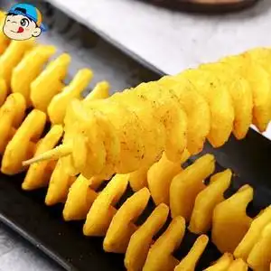 旋风薯塔串黄金薯塔土豆片油炸小吃网红特色土豆串冷冻商用半成品