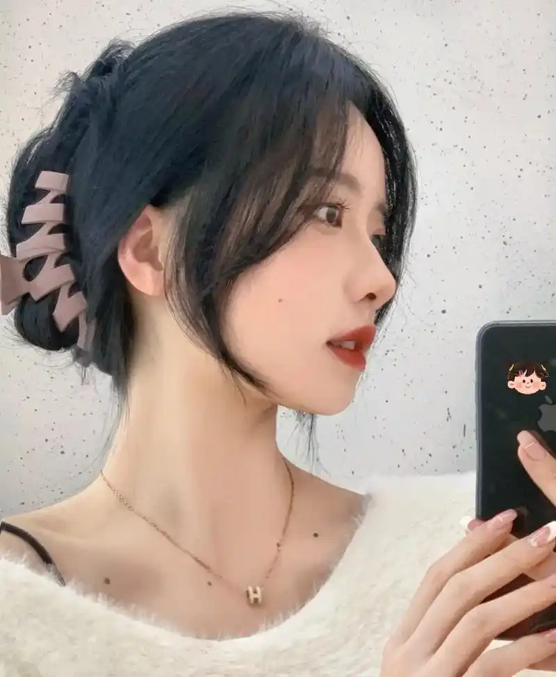 法式八字刘海手把手教学7015学会了自己剪.