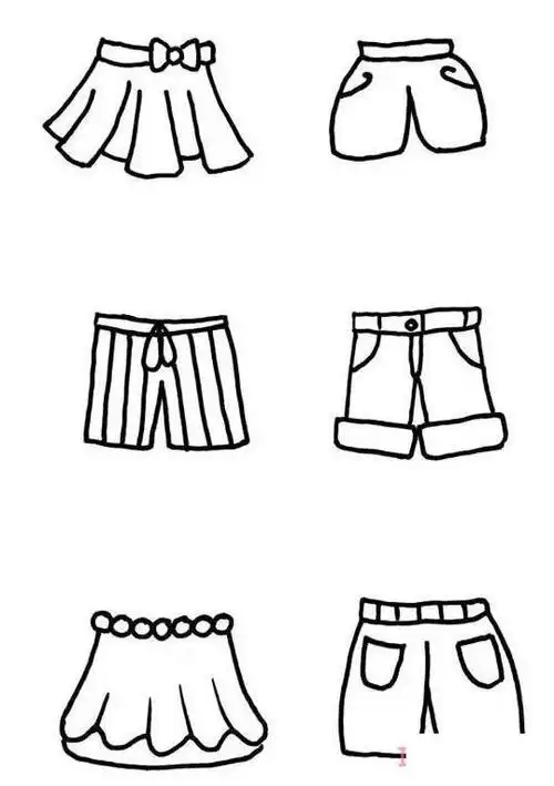 儿童裤子怎么画简单好看 各种裤子简笔画图片