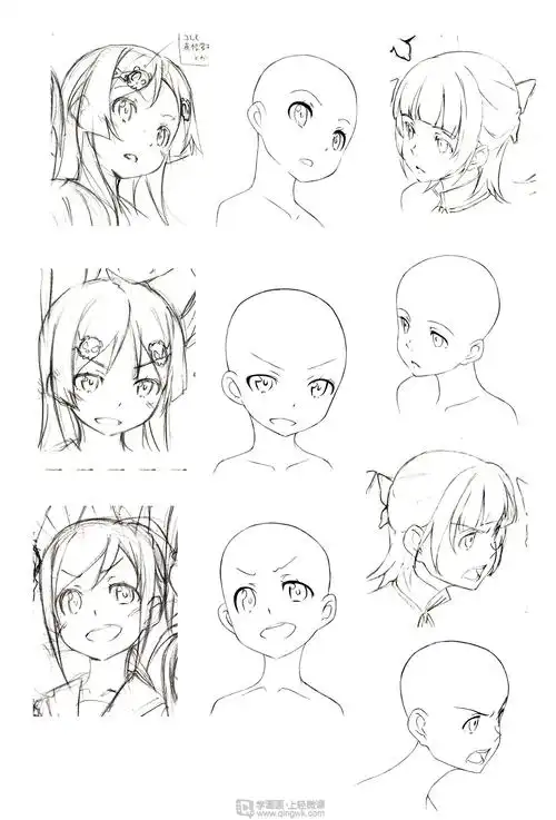 作业:动漫人物头部仰视,俯视的画法训练 - 唐辛子 - 轻微课