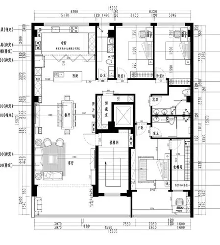 200平自建房户型图