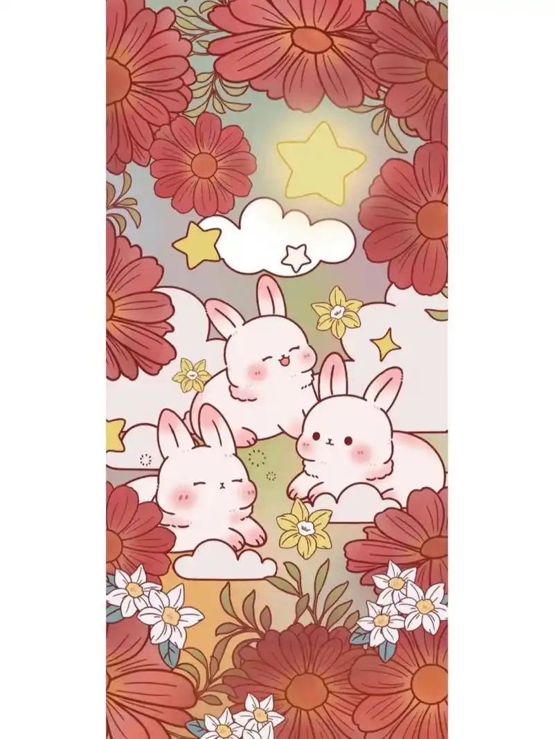 6,1首先在左下角画一只小兔子,在右下角画俩个胡萝卜,画面正中间写上"