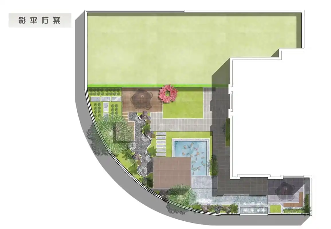 景观设计|别墅庭院|方案彩平.吾毕生之愿,欲筑一土墙院子,  - 抖音