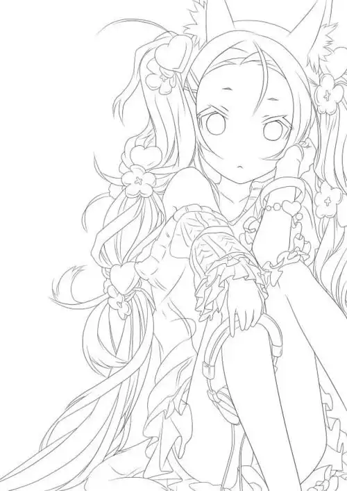 线稿全身漫画卡通人物绘画